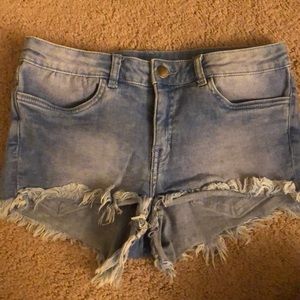 Blue denim shorts